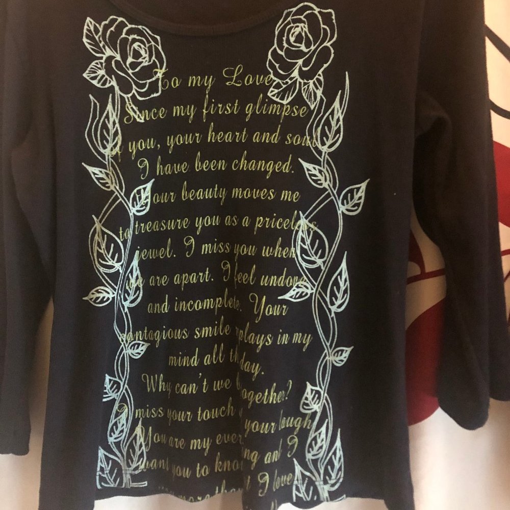 Tco. Women Dark Blue Crew Neck T shirt with floral